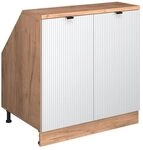 Vicco Dachschr&auml;genschrank Rion, Wei&szlig; Riffel/Goldkraft Eiche | Robuste Front &middot;