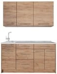 Vicco Singlek&uuml;che Fame-Line, Goldkraft Eiche/Goldkraft Eiche 150 cm | 6 Module...