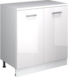 Vicco Erweiterungsschrank Rion, Wei&szlig; Hochglanz/Wei&szlig;, 80 x 46 cm | Robuste...