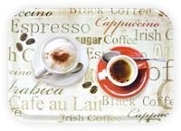 Lashuma Kaffeetablett Gro&szlig;, Melamintablett mit Aufdruck, Muster: Espresso,