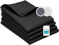 ZOLLNER 4er Set Geschirrt&uuml;cher- schwarz - 50x70 cm - 100% Leinen -...