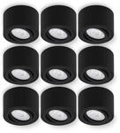 Oktaplex 9 St&uuml;ck LED Aufbaustrahler Lile Schwarz dimmbar 4,9W 370lm | 230V,...