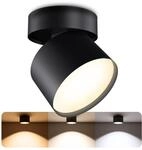 SSC-LUXon SAMU Decken Aufbauspot schwarz schwenkbar inkl. GX53 LED 3W - 3CCT