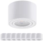 Oktaplex 9 St&uuml;ck Aufbaustrahler Lile Wei&szlig; inkl. LED Modul 4,8W 380lm | 230V,...