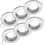 Oktaplex 6er Set Sedan Deckenspots flach f&uuml;r GU10 & LED-Module Chrom | 60mm