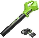Greenworks G24ABIIK2 Axial Akku Laubbl&auml;ser, 145 km/h, 9,08 m&sup3;/min 24V Akku &