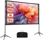 VEVOR Projektionsleinwand (100 Zoll) mit 160&deg; Weitwinkel & Doppelstativ,