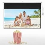 Mucola Motorleinwand Beamer Leinwand elektrisch 300x169 cm 16:9 Wei&szlig; | Mit...