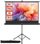 VEVOR Projektionsleinwand Stativleinwand (60 Zoll) mit 160&deg; Weitwinkel,
