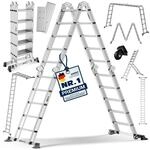 MASKO&reg; Leiter Aluminium 4x5 Stufen, Mehrzweckleiter | - 580 cm | | 150 Kg...