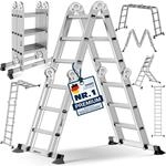MASKO&reg; Leiter Aluminium 4x3 Stufen, Mehrzweckleiter | - 360 cm | | 150 Kg...