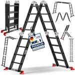 MASKO&reg; Leiter Aluminium 4x4 Stufen, Mehrzweckleiter | - 470 cm | | 150 Kg...