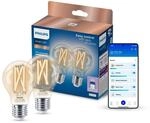Philips Smart Lighting, Smart LED A60-LED-Lampe mit Filament, 2er-Pack,
