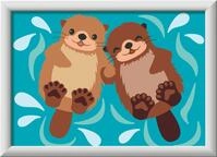Ravensburger CreArt Verliebte Otter - Malen nach Zahlen ab 7 Jahre | Malset mit