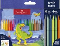 Faber-Castell - Filzstifte Set Dino, 24 Farben | Fasermaler in Standard-, Metallic-