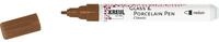 Kreul 16410 - Glass & Porcelain Pen Classic medium, Cognac, formstabile...