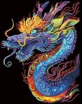 DIAMOND DOTZ 2594355 Original 5D Diamond Painting Set, Neon Drache, mit Neonfarben