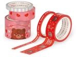 LEGAMI - 5er Set Papierklebeb&auml;nder,Tape by Tape, Teddy Bear, bunt, zum Kleben,