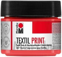 Marabu 17030050913 - Textil Print pyrrolrot 100 ml, Sieb- und Hochdruckfarbe auf