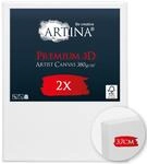 Artina 2er Set 3D Leinwand 80x100cm FSC&reg; Keilrahmen verzugsfrei Canvas 