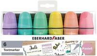 Eberhard Faber 551403 - Mini Textmarker Pastell mit Keilspitze, 6 Marker Stifte im