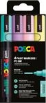 POSCA - Acrylmarker PC-5M 4er Set Pastell 1,8-2,5 mm | 4 Marker in Pastellfarben,