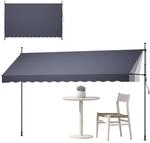 VEVOR Klemmmarkise 400 cm, H&ouml;henverstellbare Markise mit Handkurbel,