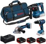 Bosch PRO 18V System Combo-Kit: GSB 18V-65, GBH 18V-22, GWS 18V-11, 3x GBA...