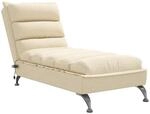 vidaXL Massage-Chaiselongue mit Kissen Creme Stoff