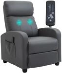 HOMCOM Relaxsessel Fernsehsessel mit Vibrationsmassage Grau | Massagesessel mit