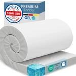 ELONEO Gel Topper 80x190cm, Matratzentopper aus 8 cm hohem Gel-Memory- Schaum,