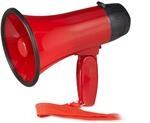 Relaxdays Megafon Stadion 2er Set, Megaphon mit Ole Sound, rot | Bullhorn mit