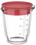 Mepal - Glas Messbecher mit Deckel Chef it - 500 ml - Coral | Leicht ablesbare