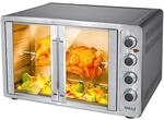 Bakaji Elektrischer Ofen mit Umluft, 55 l, Leistung 2200 W, mit doppelter Innent&uuml;r,