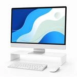 Relaxdays Monitorst&auml;nder, Acryl, ergonomisch, wei&szlig; | H x B x T: 10 x 35 x 20...