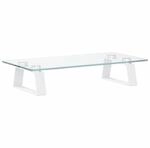 vidaXL Monitorst&auml;nder Wei&szlig; 40x20x8 cm Hartglas und Metall