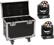 EUROLITE Set 2x LED TMH-H90 + Case mit Rollen