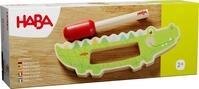 HABA Guiro Klang-Krokodil - Montessori-Holz-Musikspielzeug - Kinder-Musikinstrument