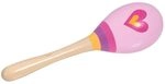 goki 61844 &ndash; Maracas Herz &ndash; Musikinstrument aus Holz f&uuml;r Kinder, 20 cm, rosa