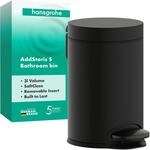hansgrohe AddStoris - M&uuml;lleimer Bad, Treteimer 3l, Brushed Black Chrome 