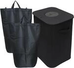 Relaxdays Pfandflaschen Sammelbeh&auml;lter, 100 L, 2 Taschen, abwischbar, Recycling,