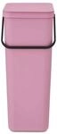 Brabantia Sort & Go Abfalleimer mit Deckel 40 L (Lilac Pink), platzsparender