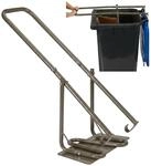 Relaxdays M&uuml;llpresse f&uuml;r M&uuml;lltonne, M&uuml;llverdichter mit Metallplatte, braun 