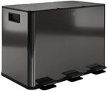 HOMCOM M&uuml;lleimer K&uuml;che Treteimer 3x15L 61,9x36,6x43,2 cm Hochglanzschwarz 