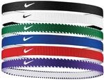 Nike Flex Classic Headbands 6 St&uuml;ck elastische Haarb&auml;nder Sport Game Royal (6
