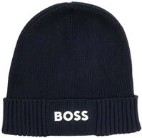 BOSS Herren Asic Beanie-X M&uuml;tze aus Baumwolle und Schurwolle mit Logo-Detail