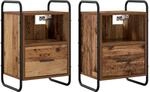 vidaXL H&auml;ngender Nachttisch 2 STK. Altholz 40 x 30 x 60 cm | Bietet viel Platz...