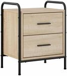 vidaXL Nachttisch Sonoma-Eiche 40 x 30 x 50 cm Holzwerkstoff | Verzinkter...