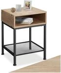 tectake&reg; Nachttisch, Beistelltisch Couch mit offenem Fach und Gitterablage,