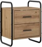 vidaXL H&auml;ngender Nachttisch Artisan-Eiche 40 x 30 x 50 cm | Wandmontiert f&uuml;r...